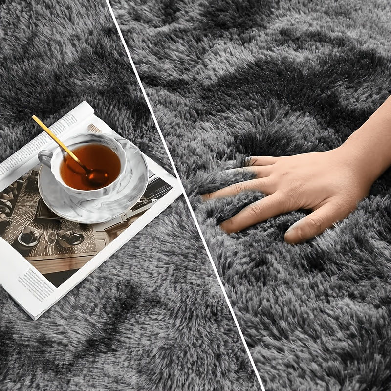 1pc of Tie-dye Light Gray Ultra-soft Thick Fluffy Rug for Living Room, Tie-dye Soft Plush Area Rug for Bedroom, Fluffy Carpet for Room Home Decor