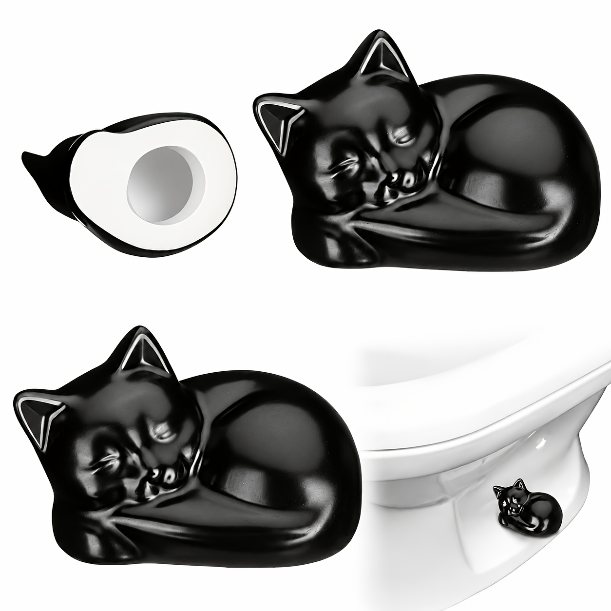 TEMU 2pcs Toilet Screw Seats, Ceramic Toilet Screw Seats Decorated With Cute Animal Designs