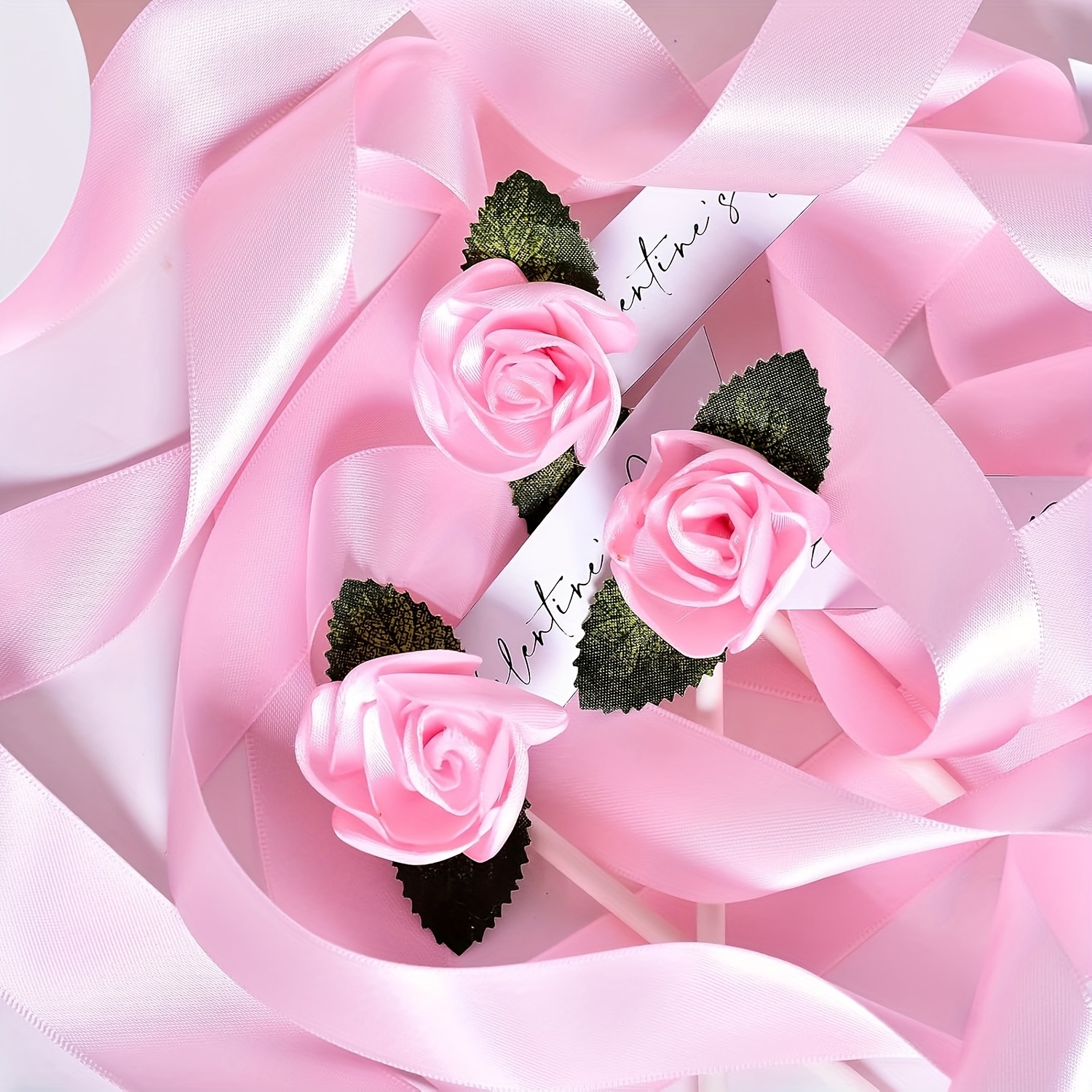 Dusty Pink Polyester Satin Ribbon Roll Wholesale • Christmas Gift Wrapping Wedding Party Favors Chair Decorations Tags Ribbon Gift Wrapping