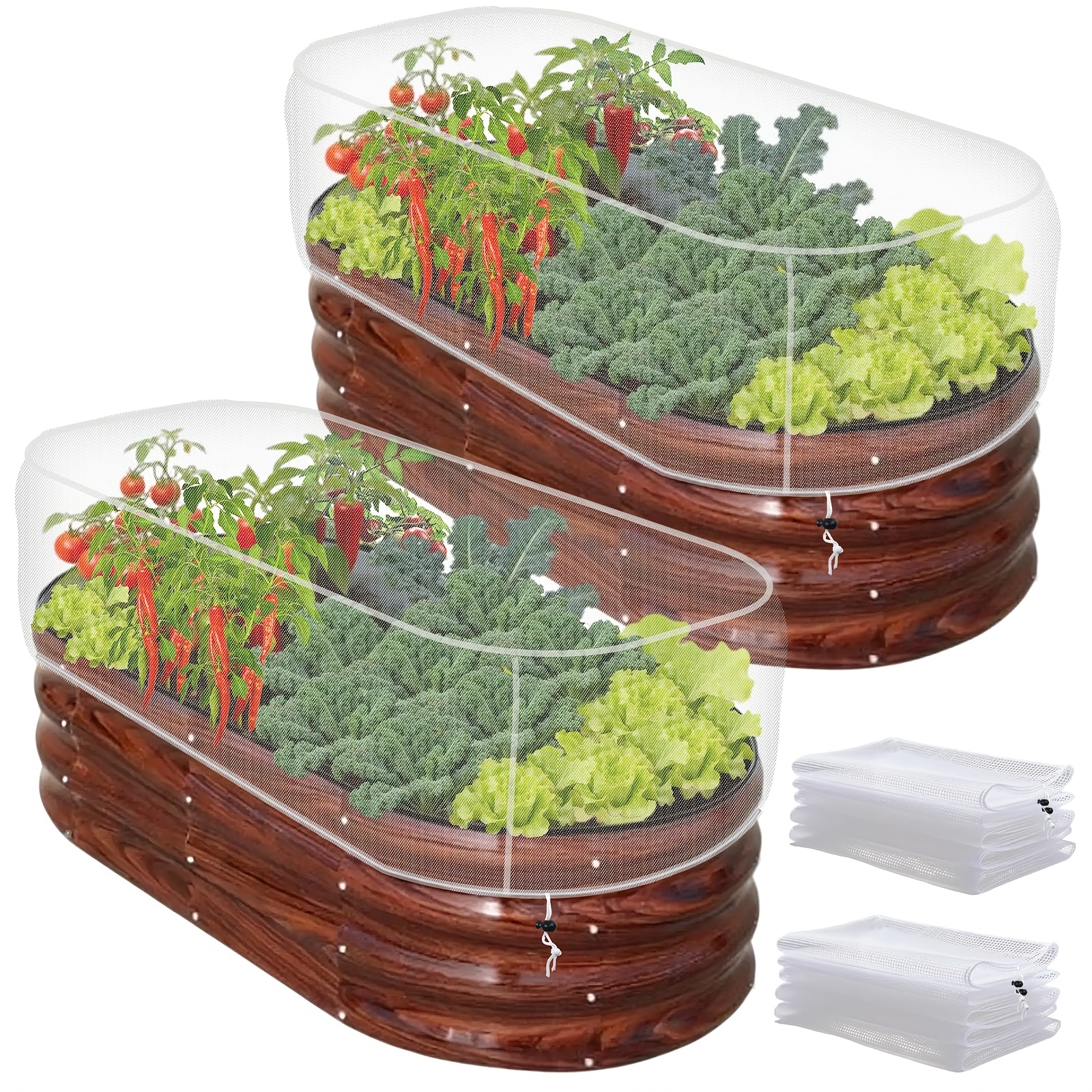 TEMU 2pcs Garden Flower Bed Net, Excluding Garden Bed, Plant Rope Screen, Prevents Small Animals And Pests From Entering, Protects Vegetable Growth