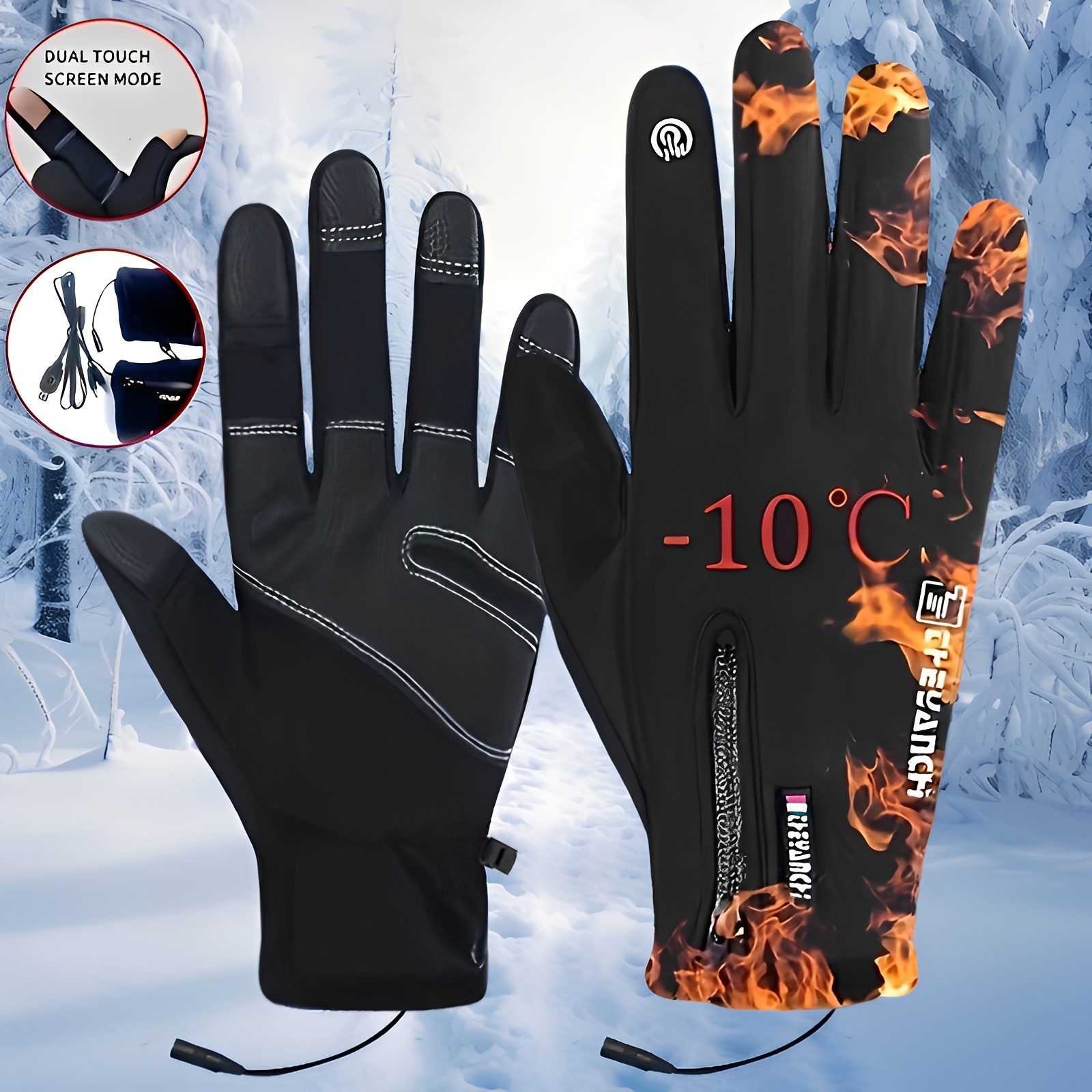 Unisex Usb Electric Heating Gloves Short Non - Temu