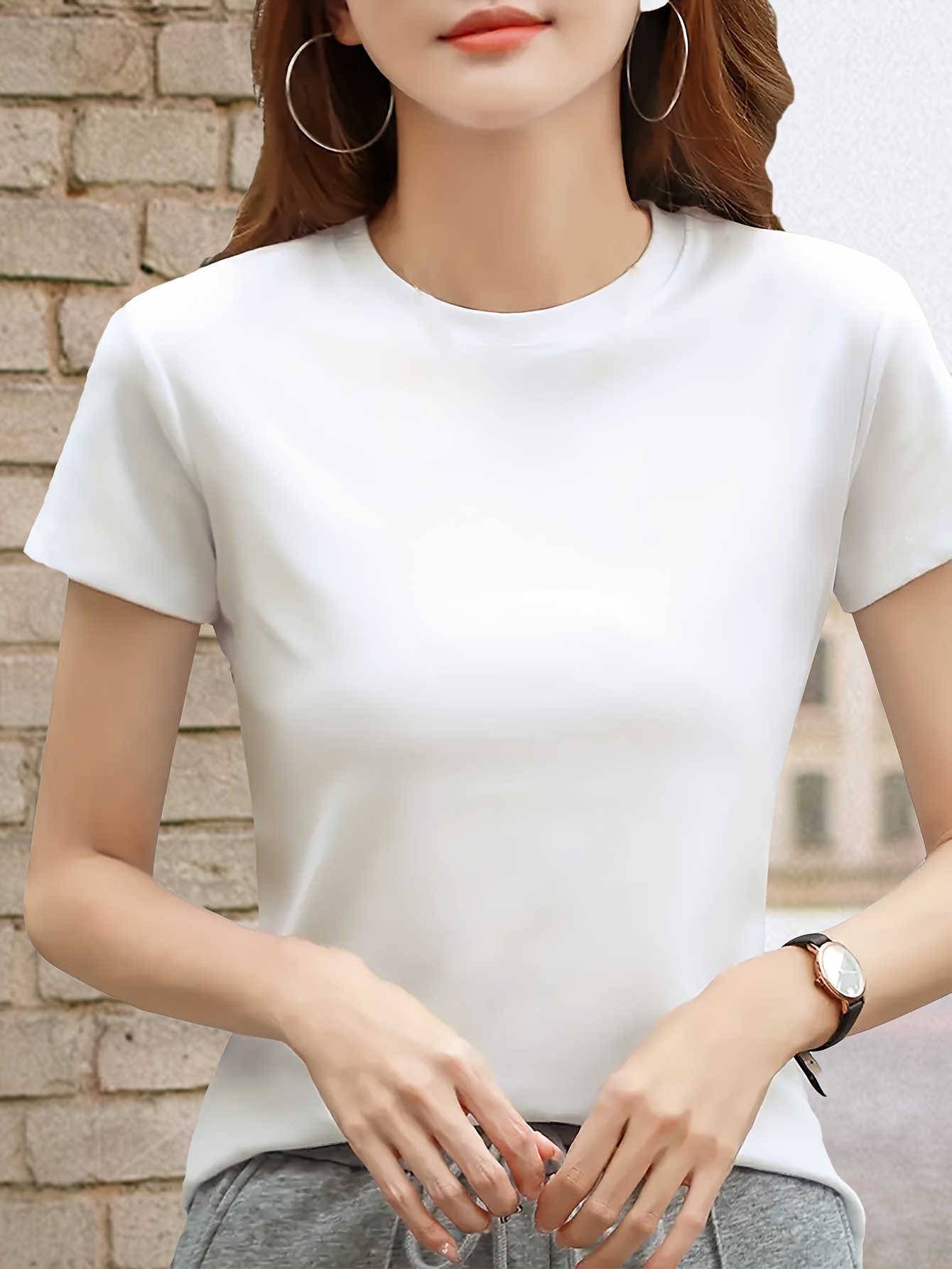 Gldan Rundhalsshrt Gldan Damen T-Shrt Deep Scoop Frezet Schaufel Ausschntt Kurzarm