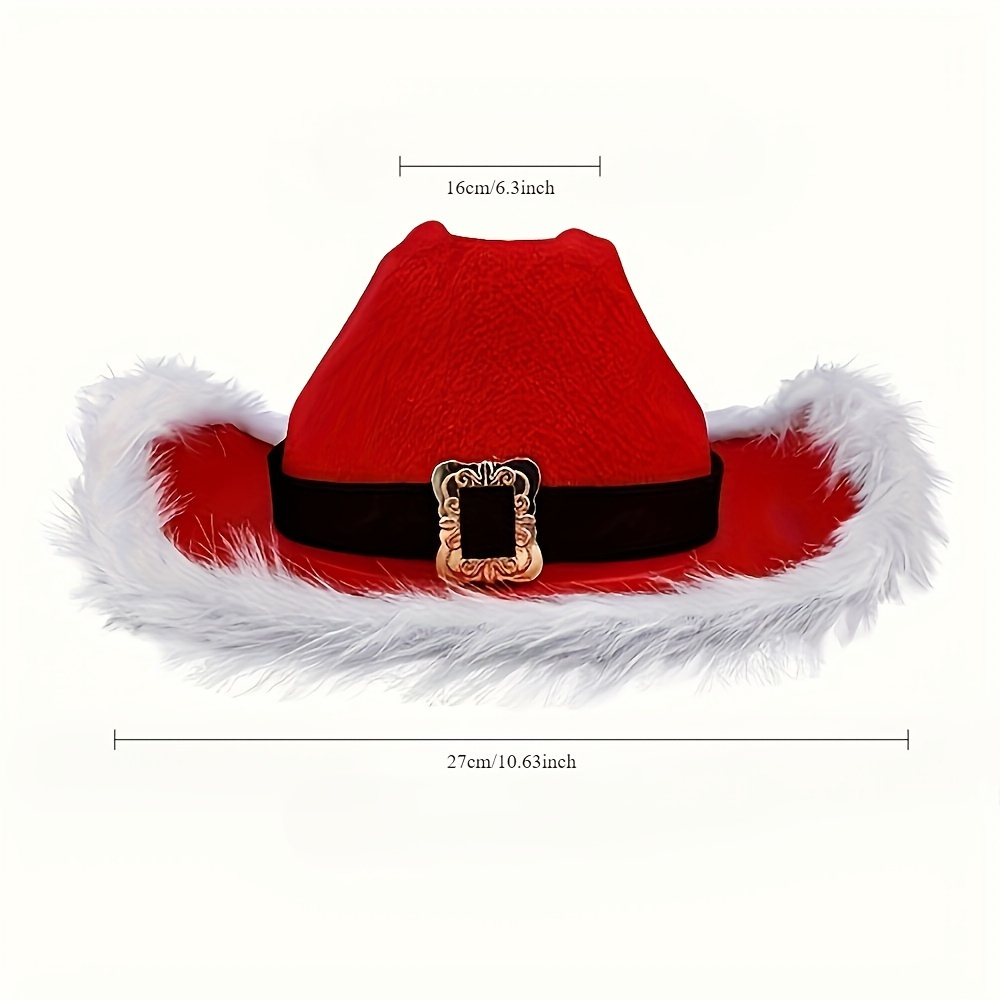 TEMU Christmas Cowboy Hat - For , Weddings & Birthdays - Polyester,