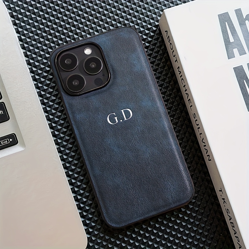TEMU para teléfono: Personalizada con o , compatible con iPhone 18 17 16 15 14 13 12 11 Pro Air, de lujo, clásica, de negocios, de cuero sintético ,