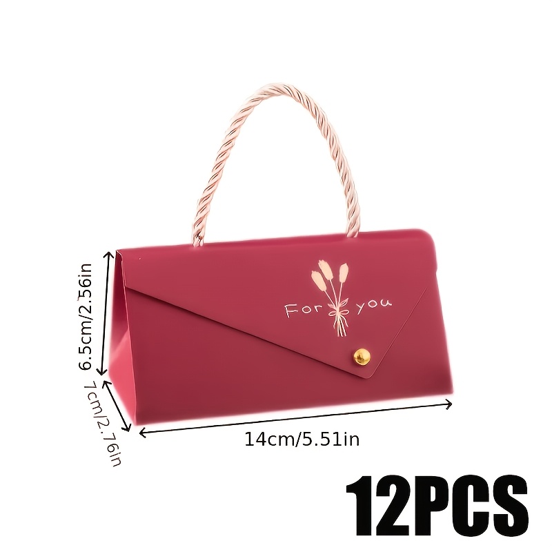 TEMU Lot de 6 ou 12 boîtes-cadeaux rouges minimalistes avec un emballage et l' "for You" en lettrage doré à , parfaites pour les cocardes de mariage,
