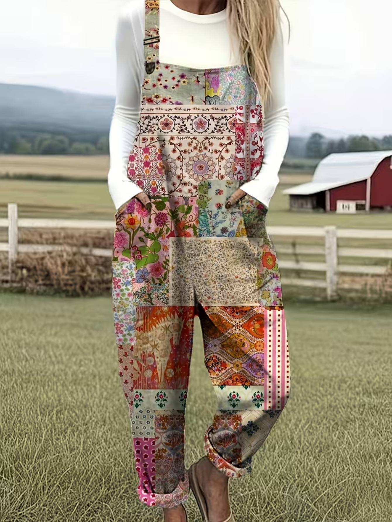 floral overalls sold on Temu United States