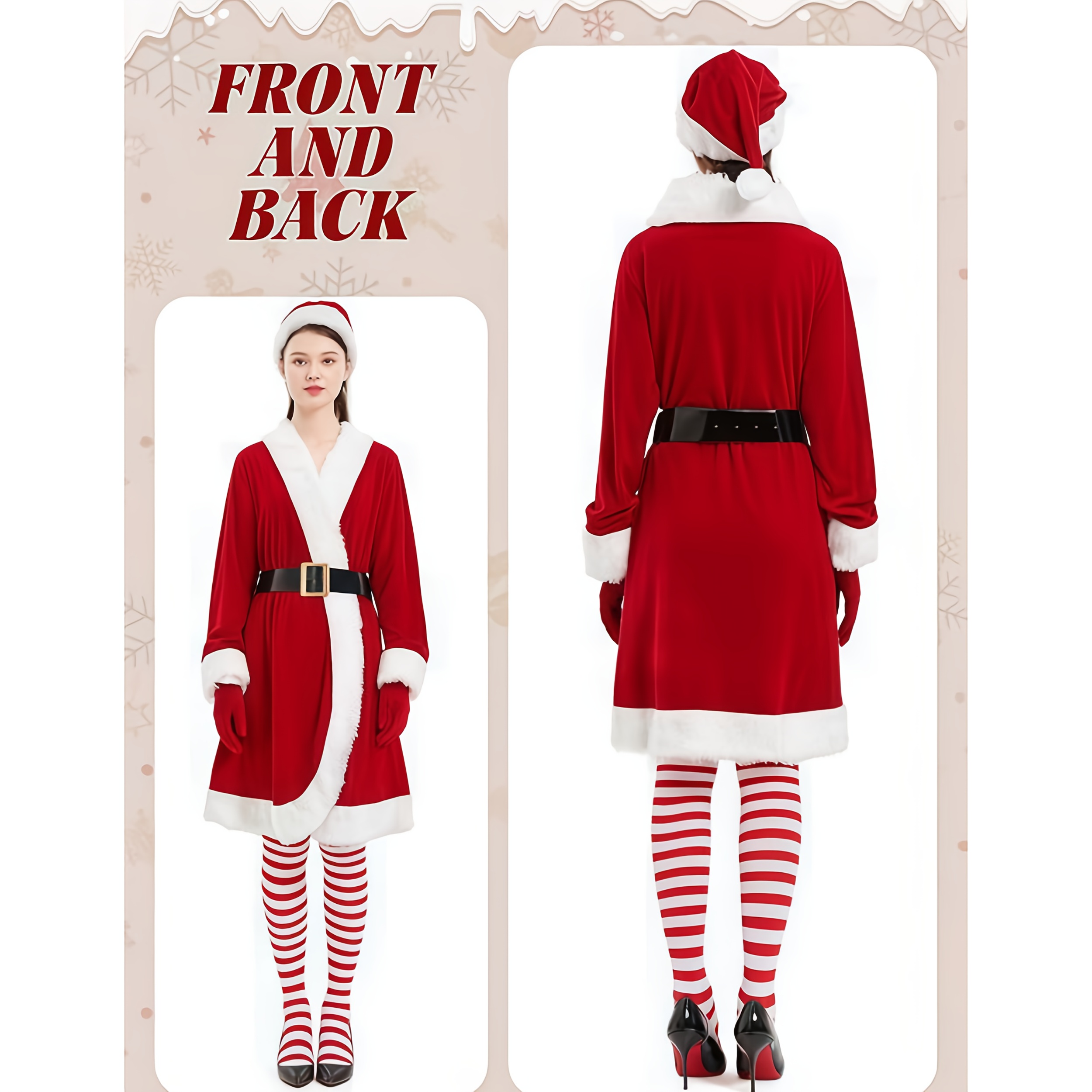 knee length dresses for ladies Luxury Miss Santa Costume — The Party Monster main image 1