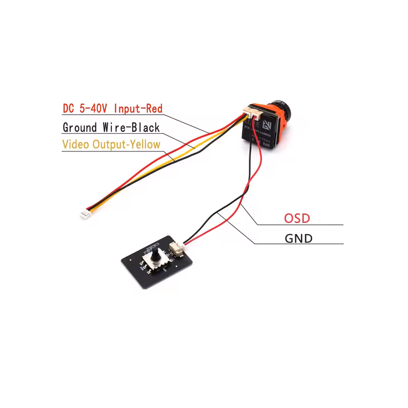 מצלמת fpv 1800tvl עדשה 2.1 ממ חיישן חסימת אינפרא אדום 1/3 אינץ 5v-40v /pal, עם osd פנימי, משמש לחלקי רחפן מירוץ fpv rc פרטי מוצר 1