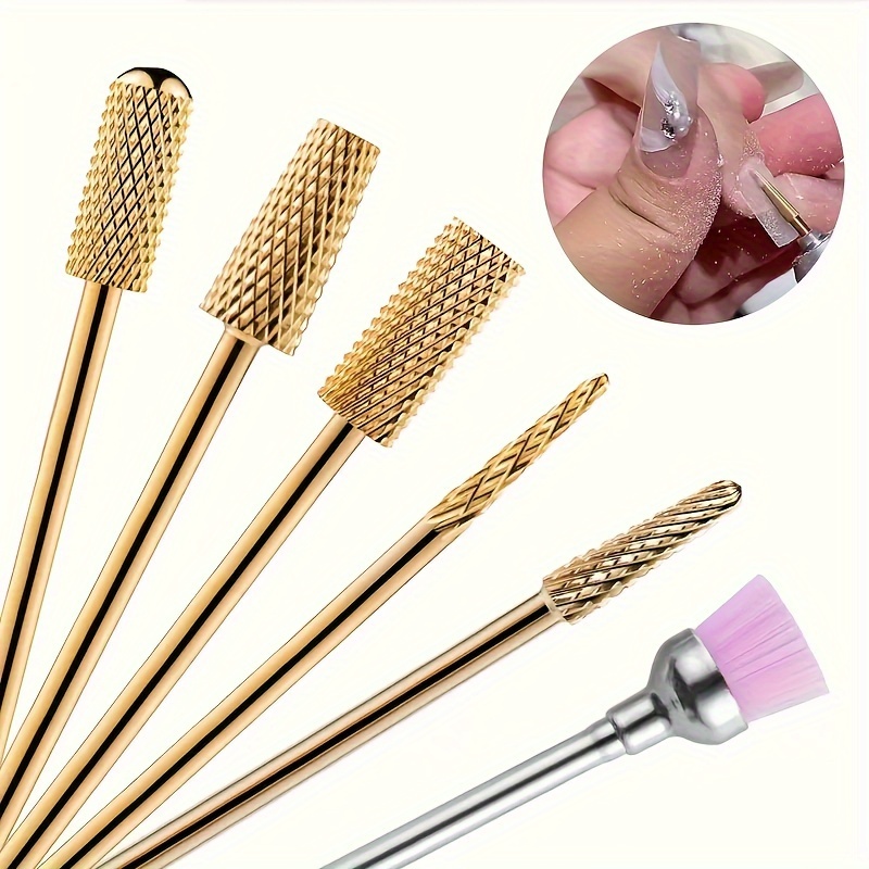 

6pcs Set Steel Nail Drill Bits Manicure Grinding Head Cuticle Burr Pedicure Remover Tools For Acrylic Gel Nails Nail Care Tools