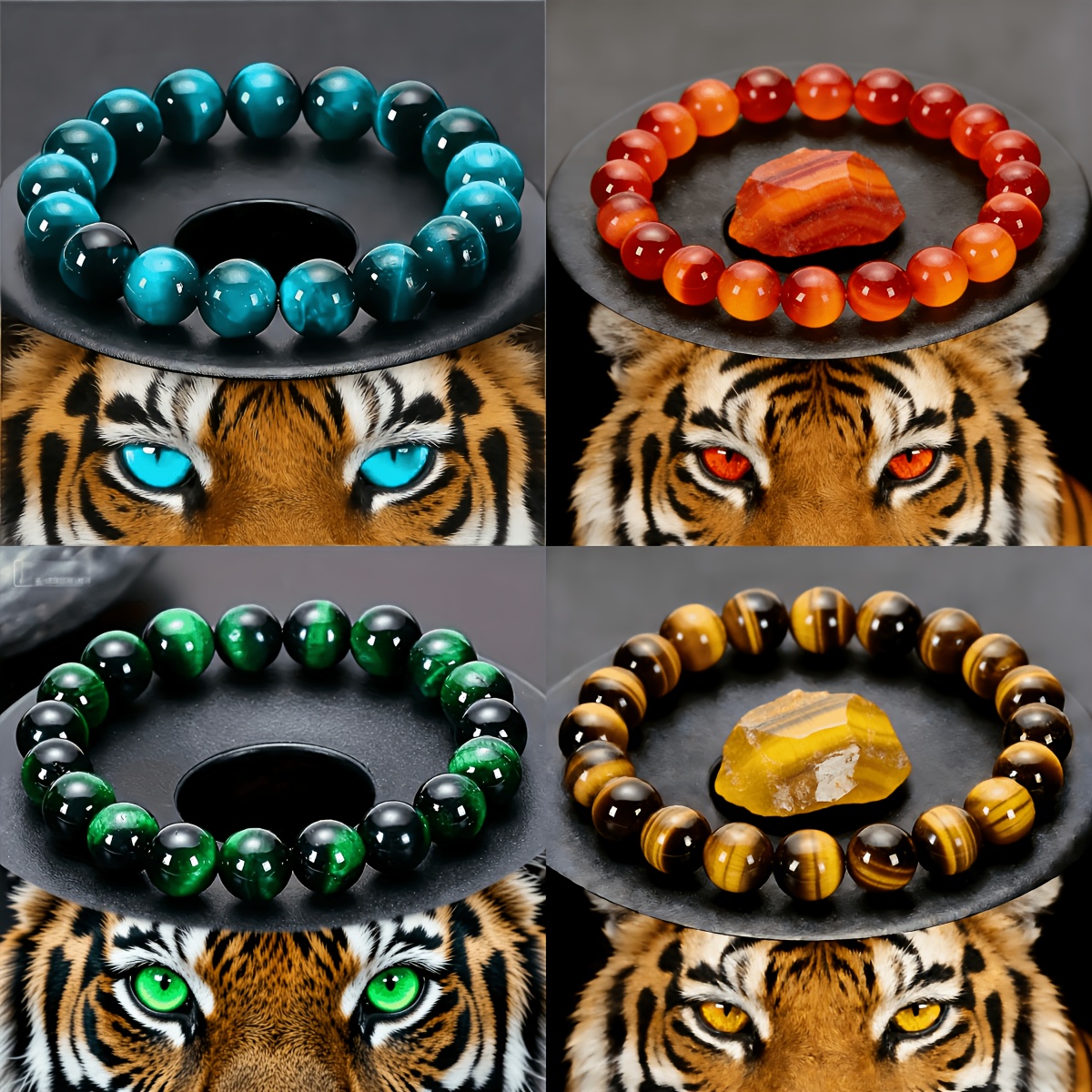 TEMU 8pcs Different Colors Eye Bracelets 8pcs/4pcs Fashionable Luxurious Easy Bracelets Meaning: - - Wisdom - Protection Suitable For Men And Women