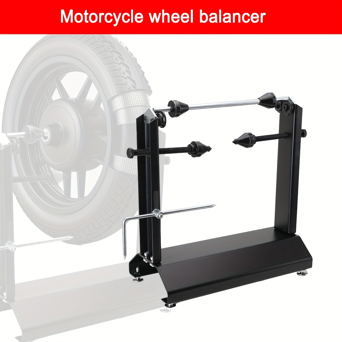 Motorcycle Bike Wheel Balancer Rim Tire Balancing Spin Static Truing Stand Black