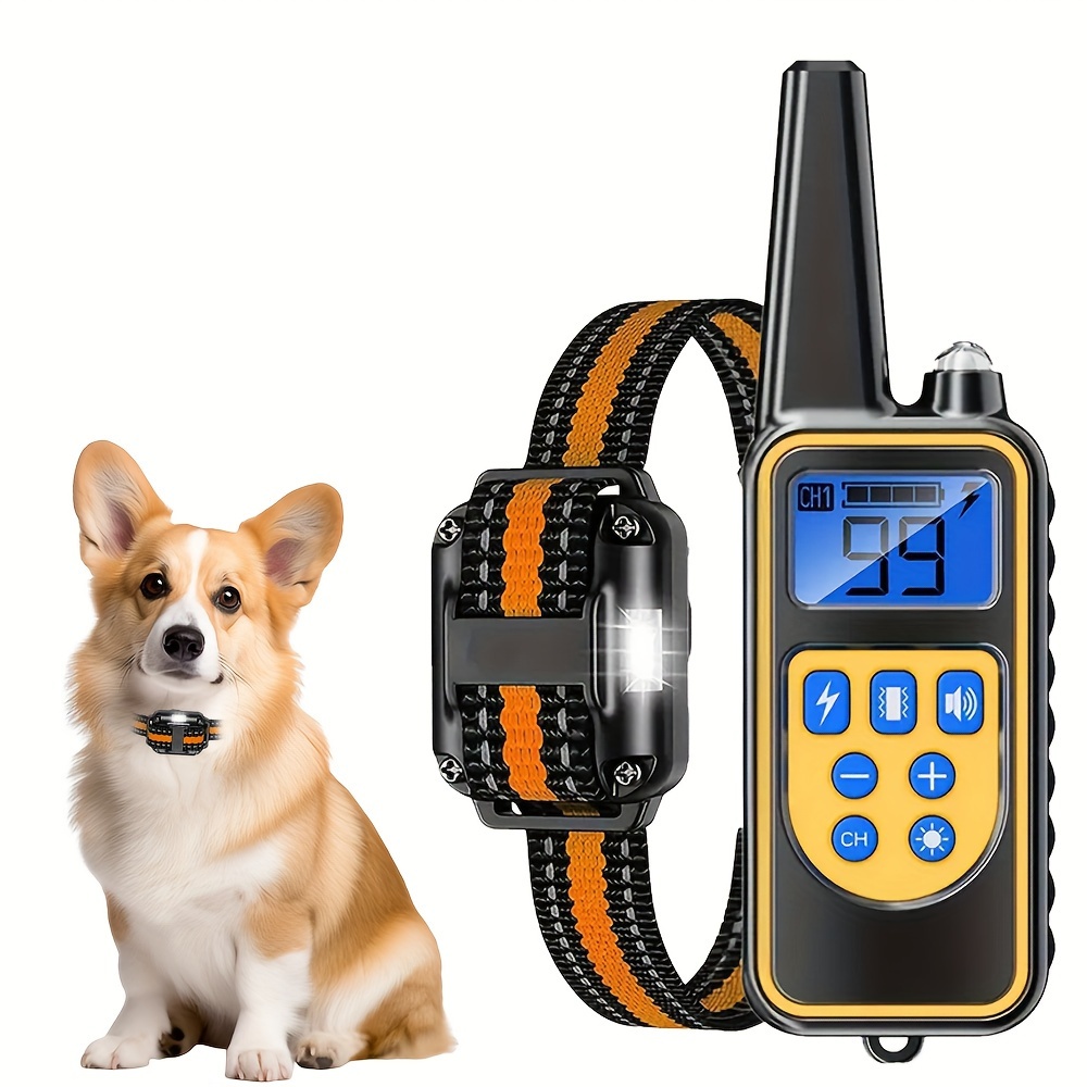 

Dog Shock Collar With Remote, Dog Training Electric Collar, Waterproof Rechargeable, Dog Shock Collar With Led Light, Beep, Vibration, For Medium/large Dogs