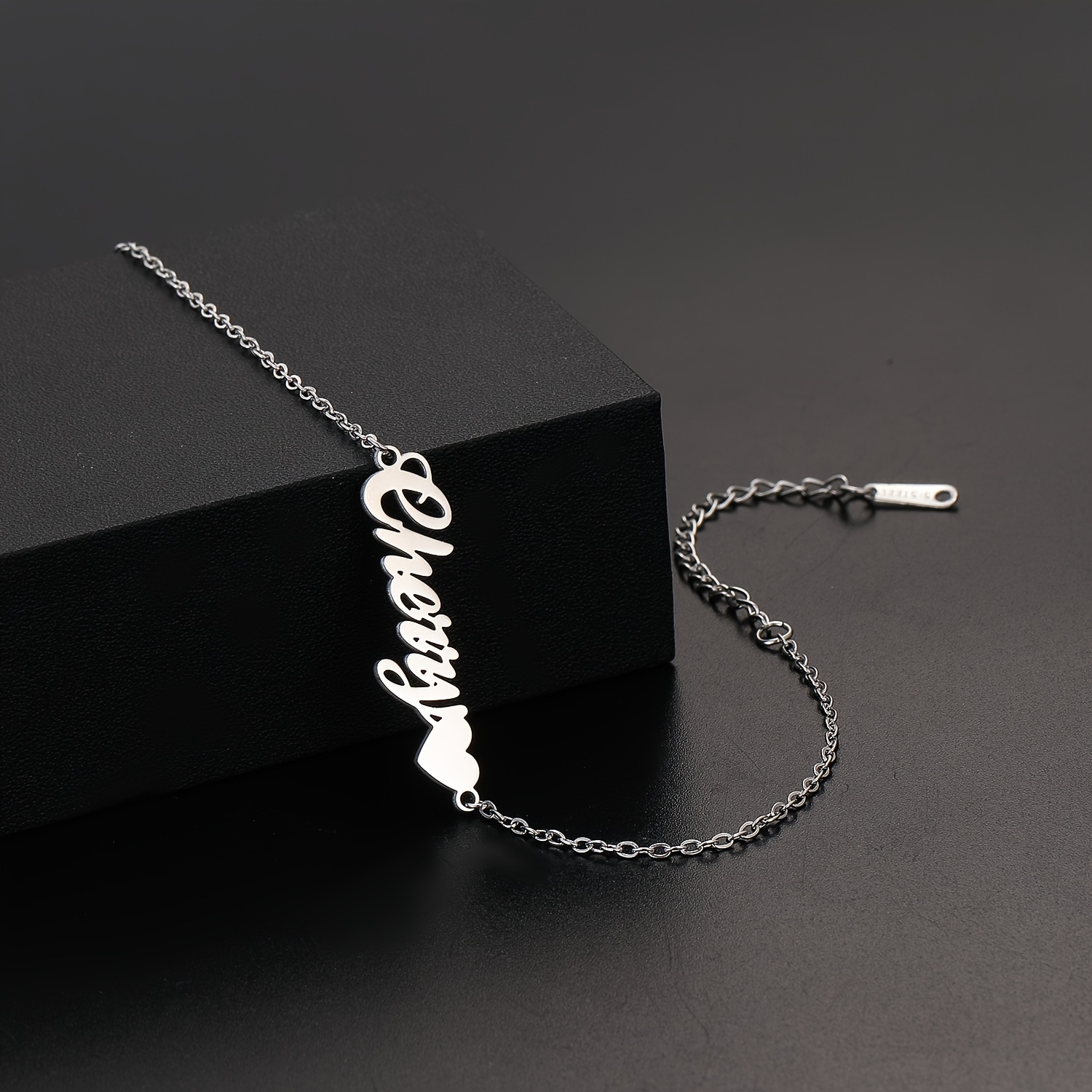Women's Customized Name Thin Chain Bracelet, Stainless Steel