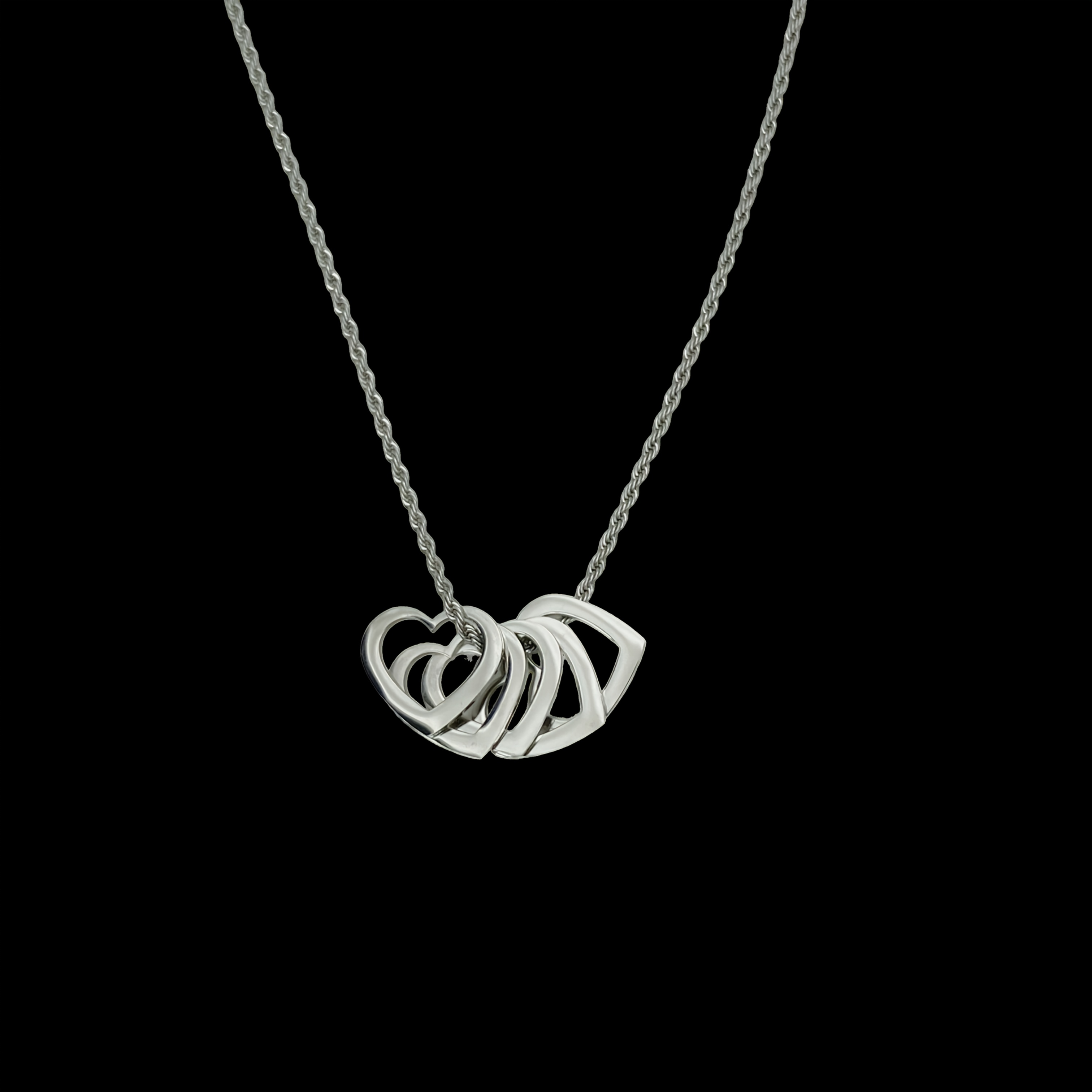 TEMU 304 304 Stainless Pendant Necklace, Engraved With Names, Unisex Twisted Chain Heart Necklace, 2 Colors From, Meaningful Necklace That Engraved