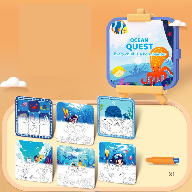 Foldable Magic Water Painting Book - Ocean and Forest Animals