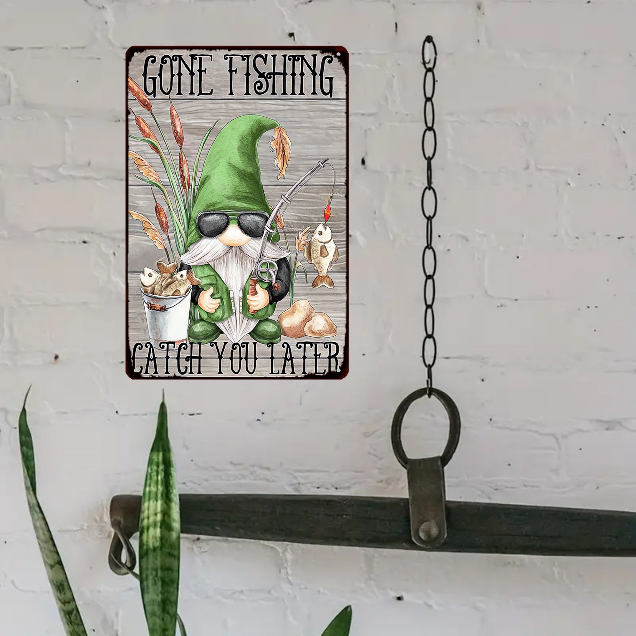 Fishing Goblin Aluminum Tin Sign Vintage Plaque Decoration - Temu