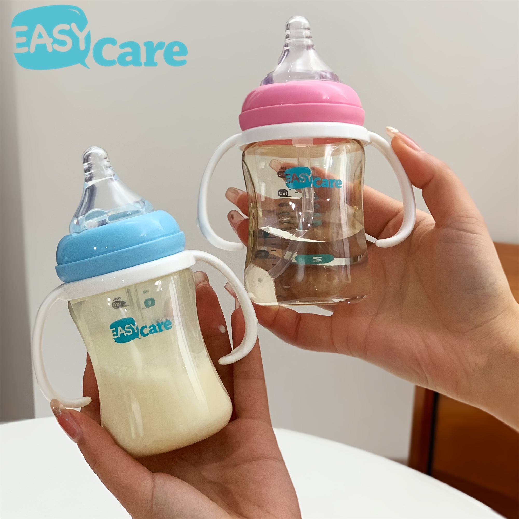 

180ml Milk Bottle Baby Weaning Ppsu Anti Inflation Cup Milk Bottle Silicone Tape Handle Straw Drinking Milk Bottle Automatic Nursing Bottle Children's Learning Cup Water Cup Safe And Healthy Bpa Free