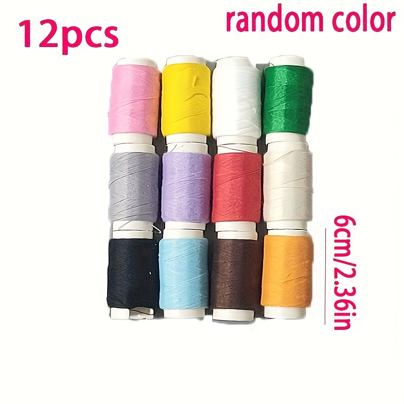 E-shop 12-teiliges Set aus hochfestem Polyester-Nähgarn, 600 Yards pro Spule, bunte Spulen – Ideal für DIY-Bastelarbeiten Denim-Nähen, Nähzubehör
