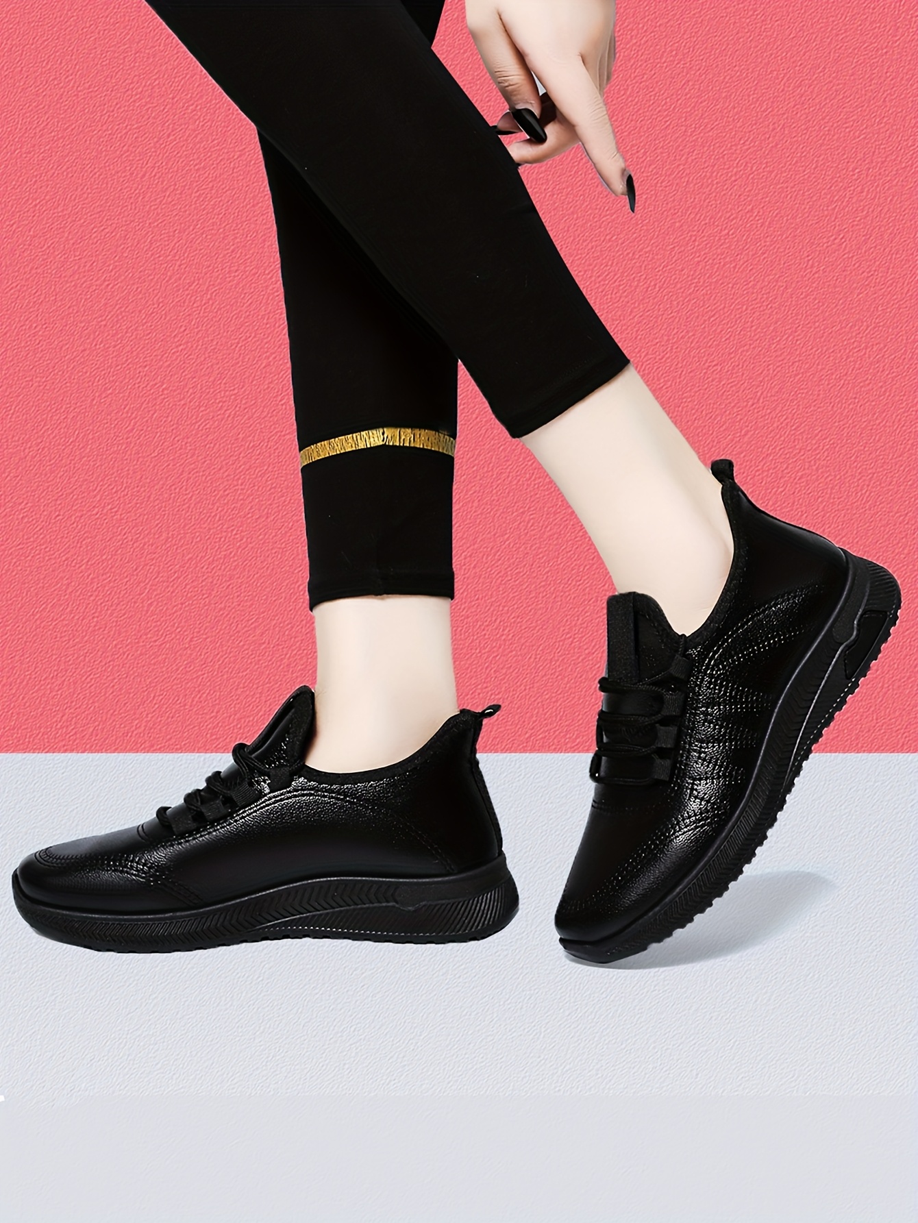 womens black work shoes lightweight non slip soft sole - Temu