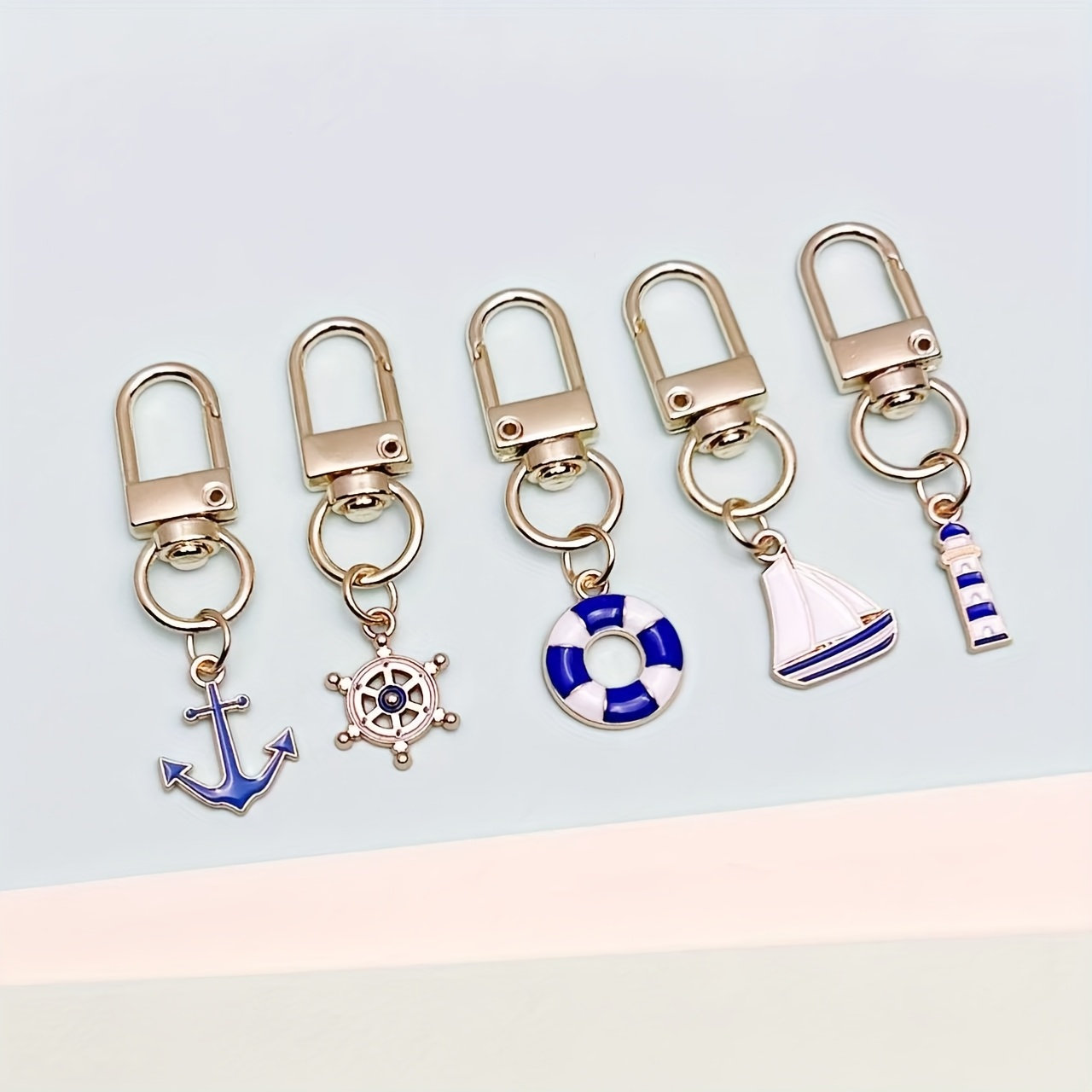 5pcs/set Anchor, , Sailboat Pendant, Men' Keychain, Backpack Pendant Decoration, Men's Small Gift