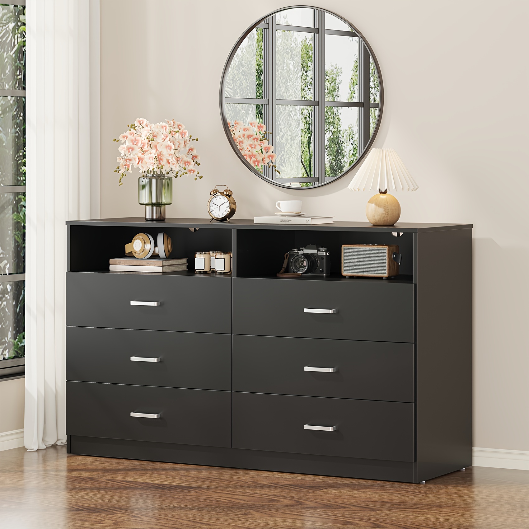 black and light wood dresser Ashley Express main image 1