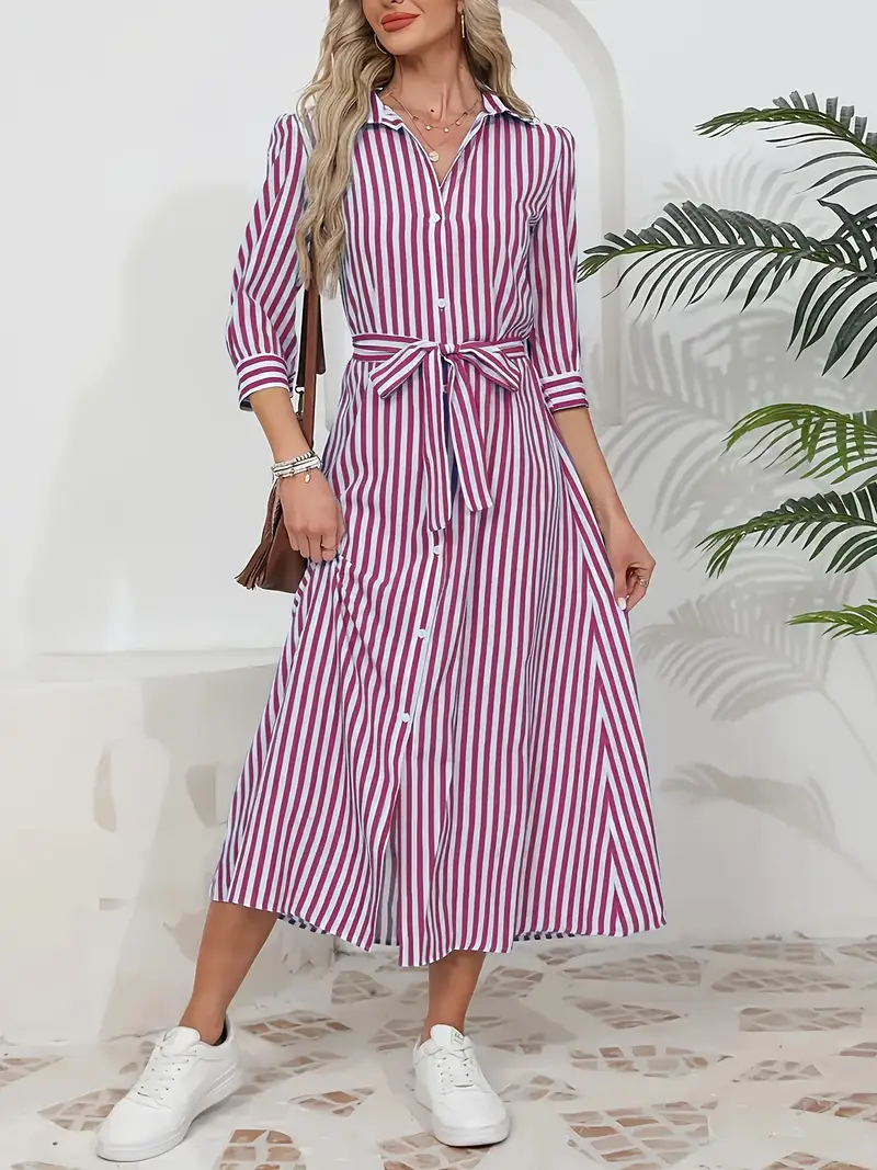 vacation daily casual striped shirt dress - Temu vacation daily casual striped shirt dress - Temu