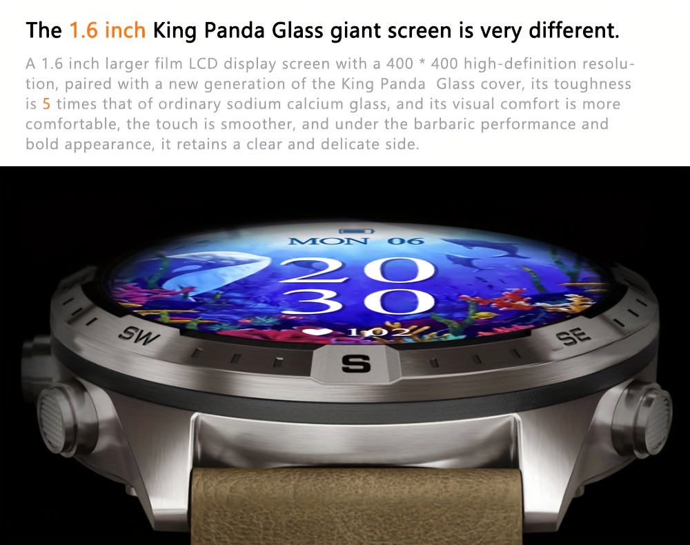 new smart watch full screen touch high aluminum glass cover high strength wear resistant glass dynamic dial cycling running climbing and other   mobile phone interconnection wireless call fitness   long life details 2
