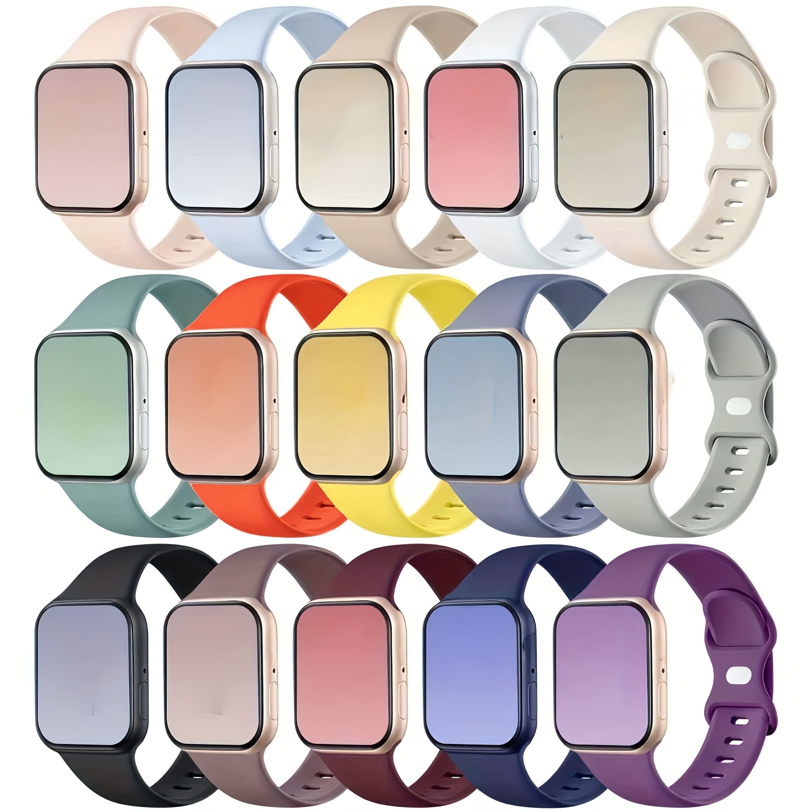 E-shop 15 Sportliche Mode Armbänder Kompatibel mit Apple Watch Armband Ultra 2/Ultra SE Serie 10/9/8/7/6/5/4 49mm 46mm 45mm 44mm Unisex Silikon iWatch