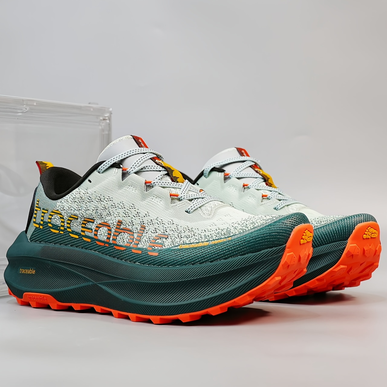 Sneakers, Men's Outdoor Shoes, Lightweight and Comfortable Trail Running Shoes, Anti-Slip Shock-Absorbing Casual Shoes, Fashionable Sports Running Shoes for Men