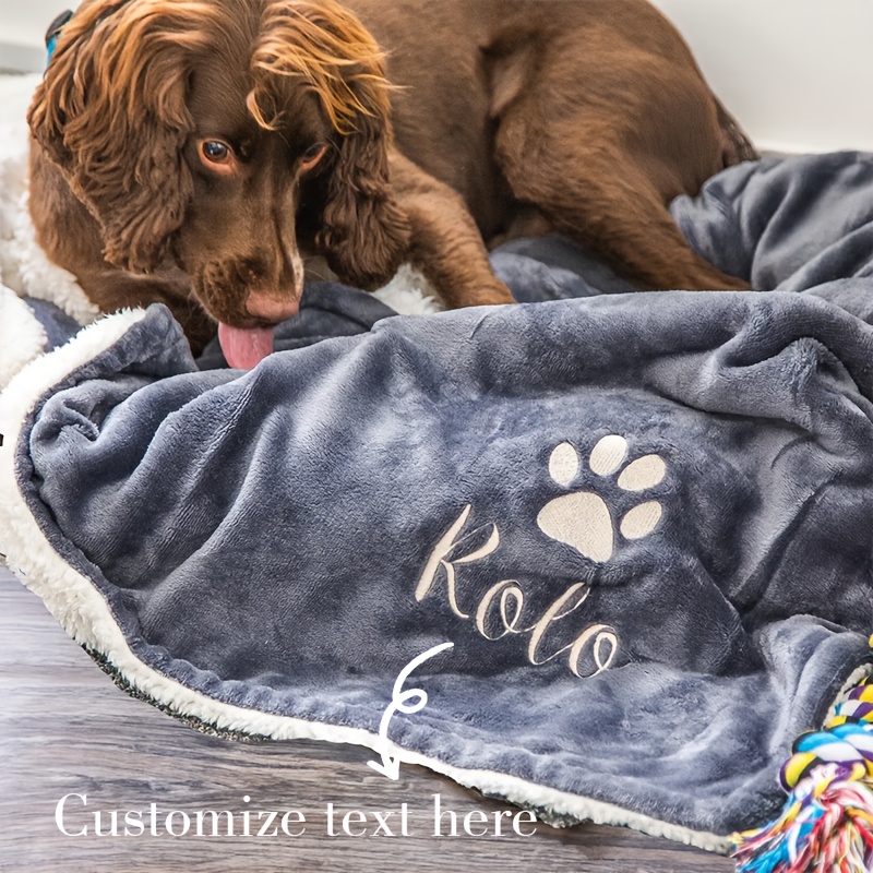 Dog Blanket - Cat Blanket- Personalised Dog Blanket - Puppy Blanket - Paw Print Blanket - Super Soft Pet Blanket - Embroidered Blanket