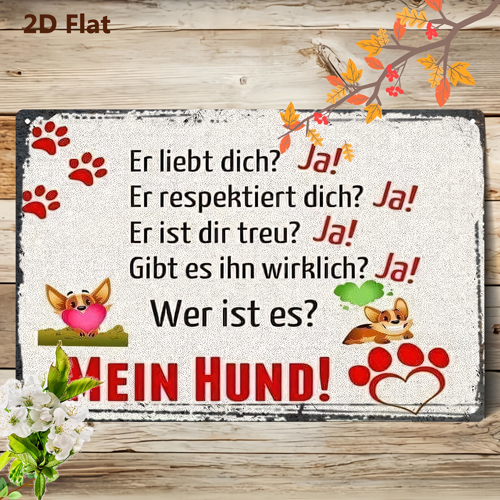 Image of [2d Flat] 1pc, Vintage German Metal Sign, "my Dog Really Me" Rustic Metal Plaque For Man Cave, Farmhouse, Bathroom, Bar, Kitchen, Office, Yard, Patio, Home Wall Art Decor, Weather-proof, 8x12 Inch