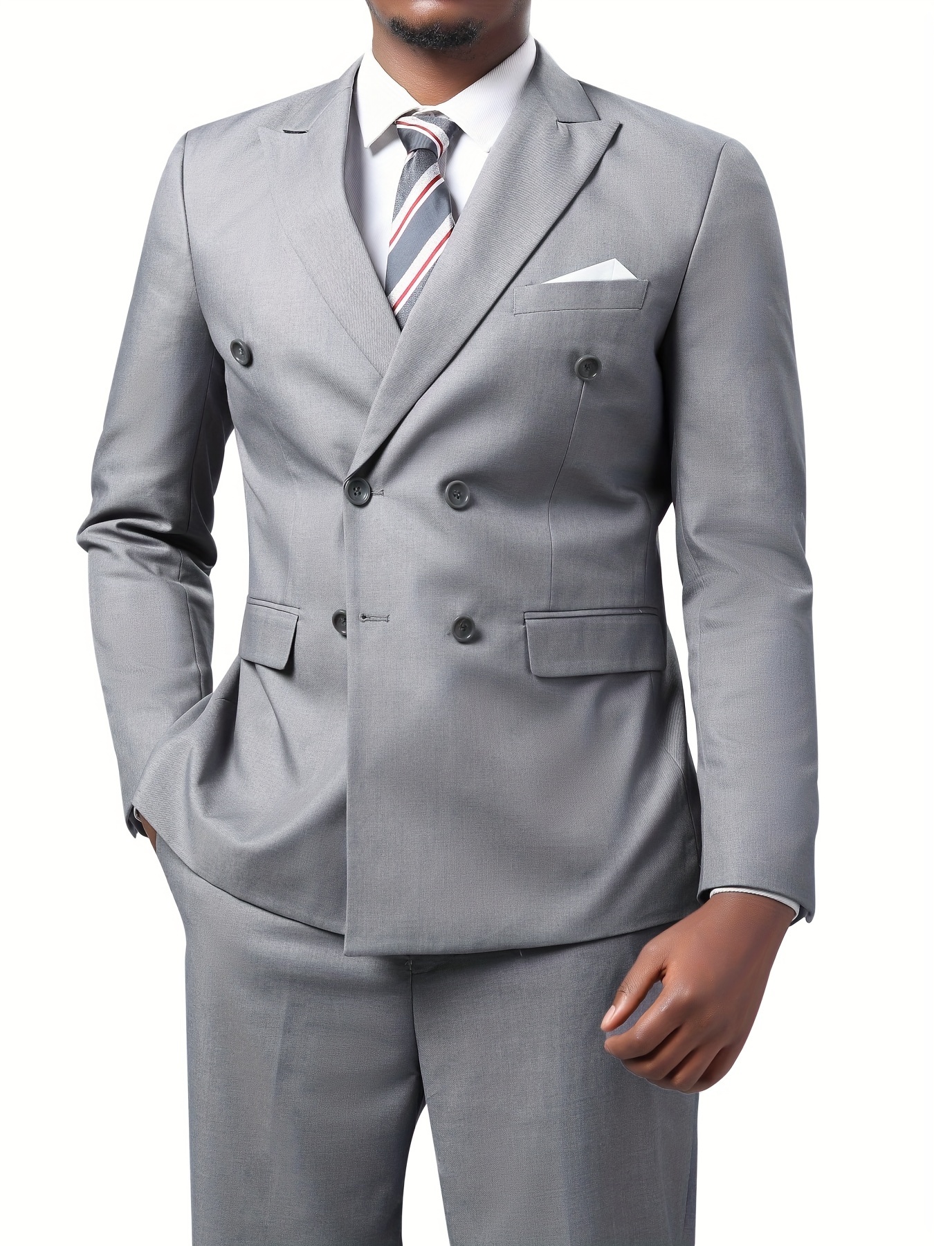 Formal Men's Double Breasted Suit Jacket Dress Pants Suit - Temu