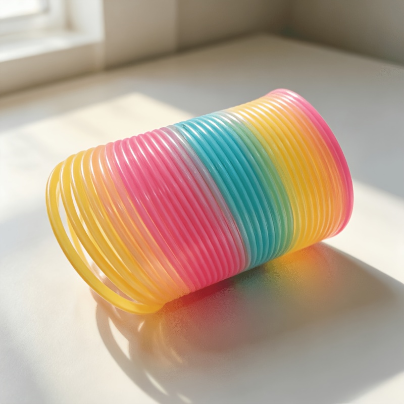 Image of 1pc Color Circle - Elastic Circle - Toy - Dynamic Education Stack Spring Round Toy - - Party Gift Entertainment Learning Tool - Random Color
