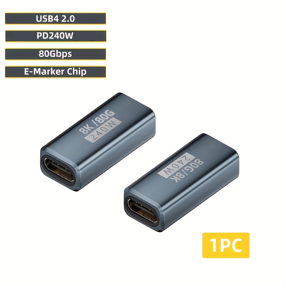 High-Speed 80Gbps USB 4.0 Type C Charging Adapter
