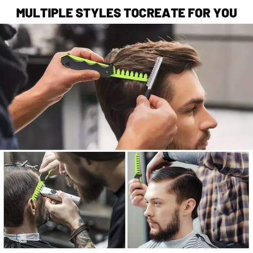 peine plegable de 1 pieza para hombre y niño, peine de de aceite, peine de pelo plegable - peine de bolsillo de viaje de cara con mango ergonómico, peine de plástico , compacto y portátil, para peinados diarios, almacenamiento de peines, diseño elegante, construcción