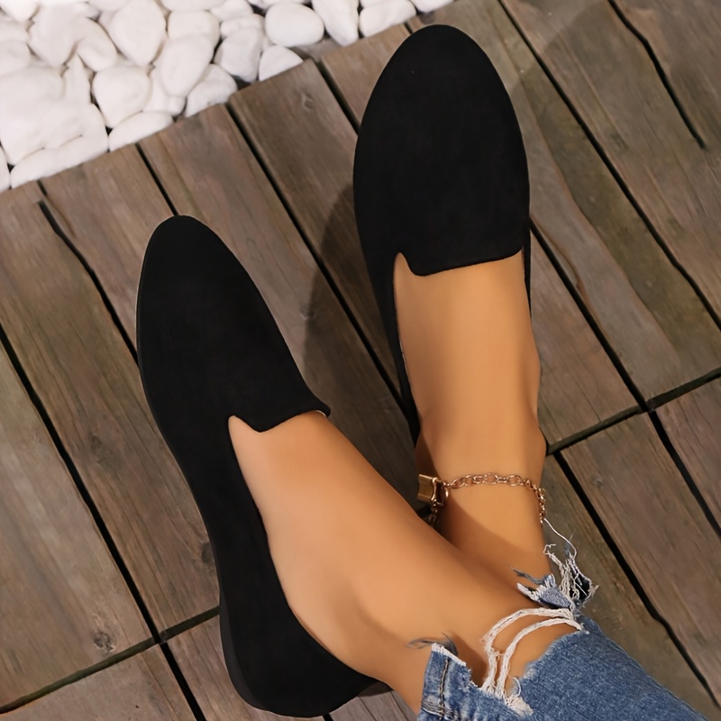 TEMU Sneakers, Pointed Toe Flats For Women 2026 New - Black Slip-on Loafers, Trendy Elegant Everyday Shoes, Gift For Mom Student Fast Delivery