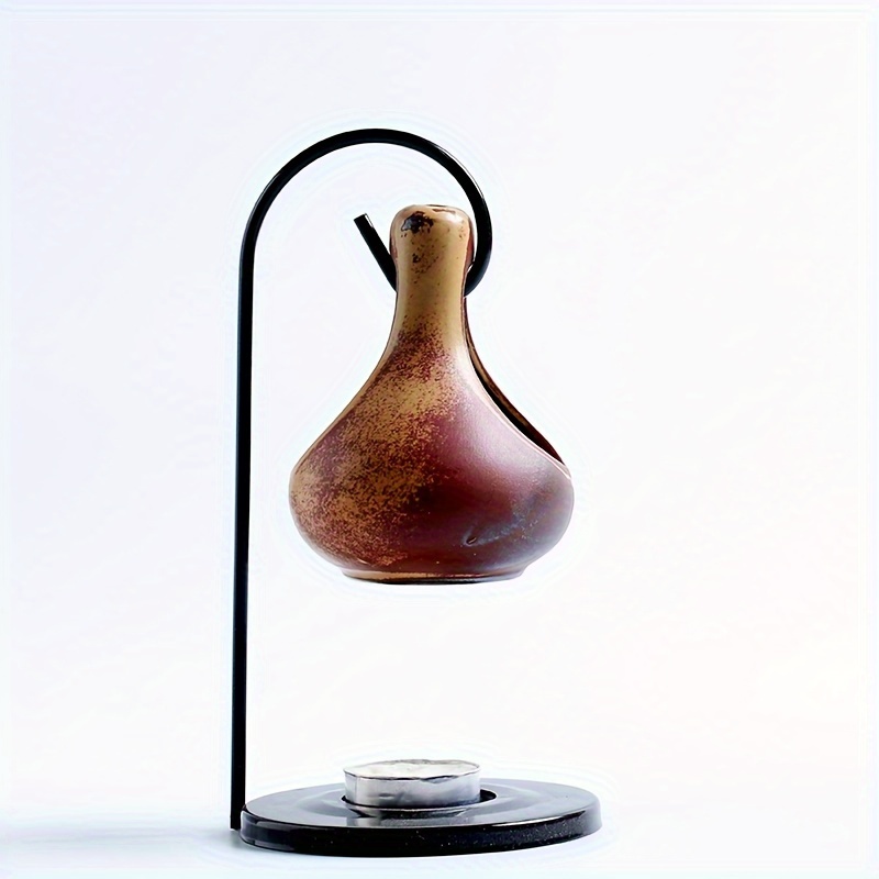 Ceramic Essential Oil Burner, Wrought Iron Ceramic Essential Oil Burner Burner, Used For Living Room Bedroom Study Decoration Ornaments Essential Oil Burner (excluding Candles)