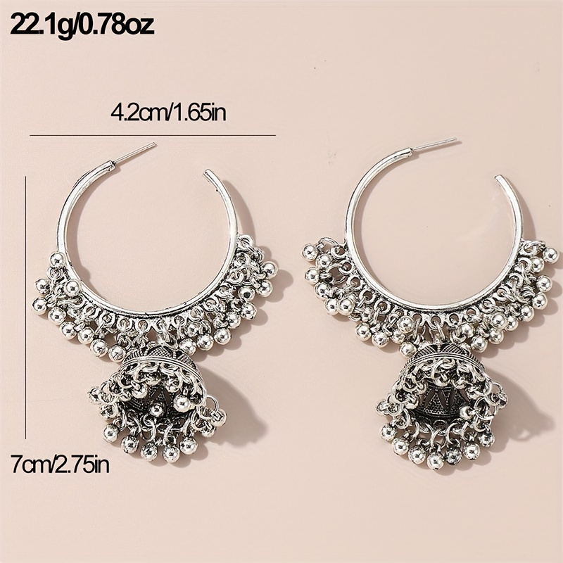 Bollywood Retro Ethnic Style Tassel Bell Earrings