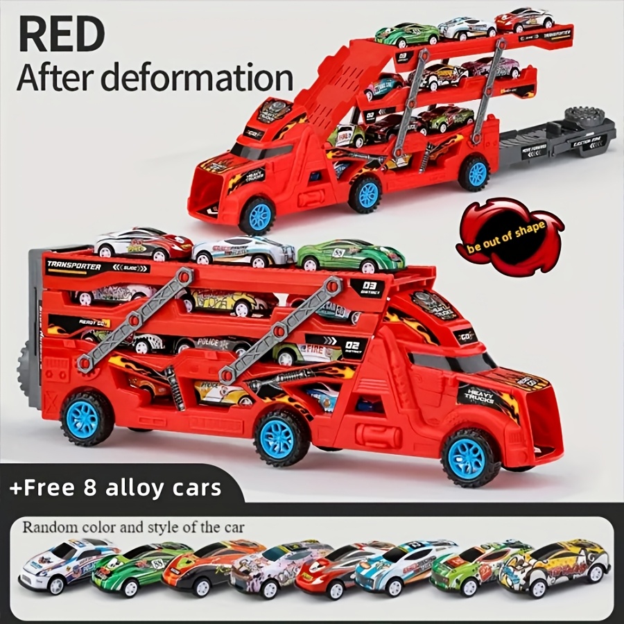 TEMU Toy Car Set 8 Alloy - Red, Abs