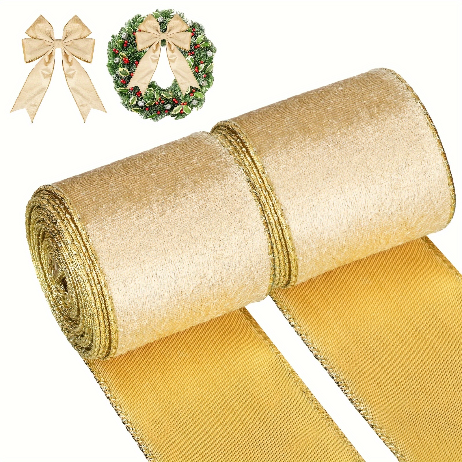 

2pcs Christmas , X 2.5 - Double-sided For Decorations, Wrapping & Arrangements, Bows, And Wreaths - , No Battery Needed