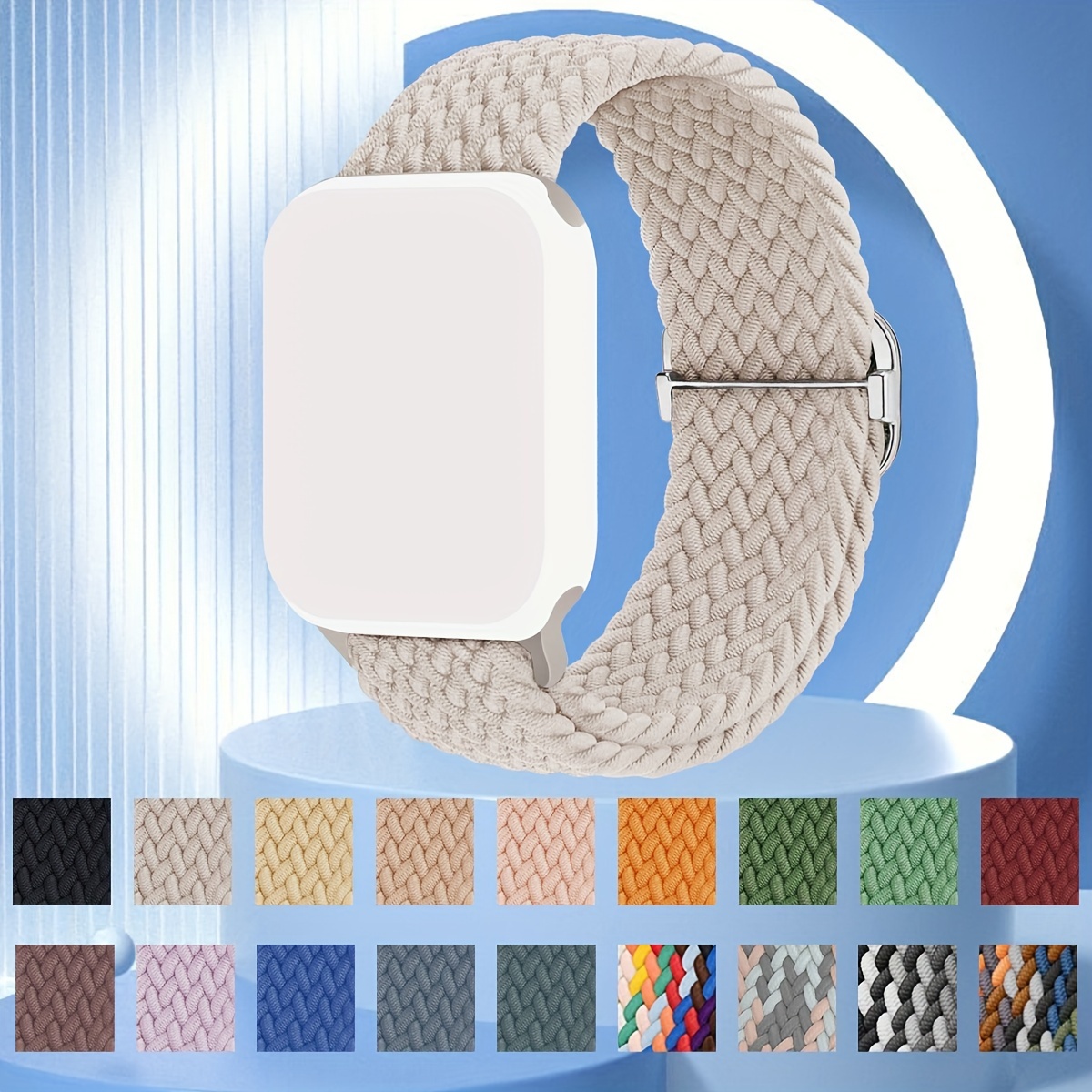 

1pc Turn Stretch Braided Iwatch Band Multi-color Watch Band