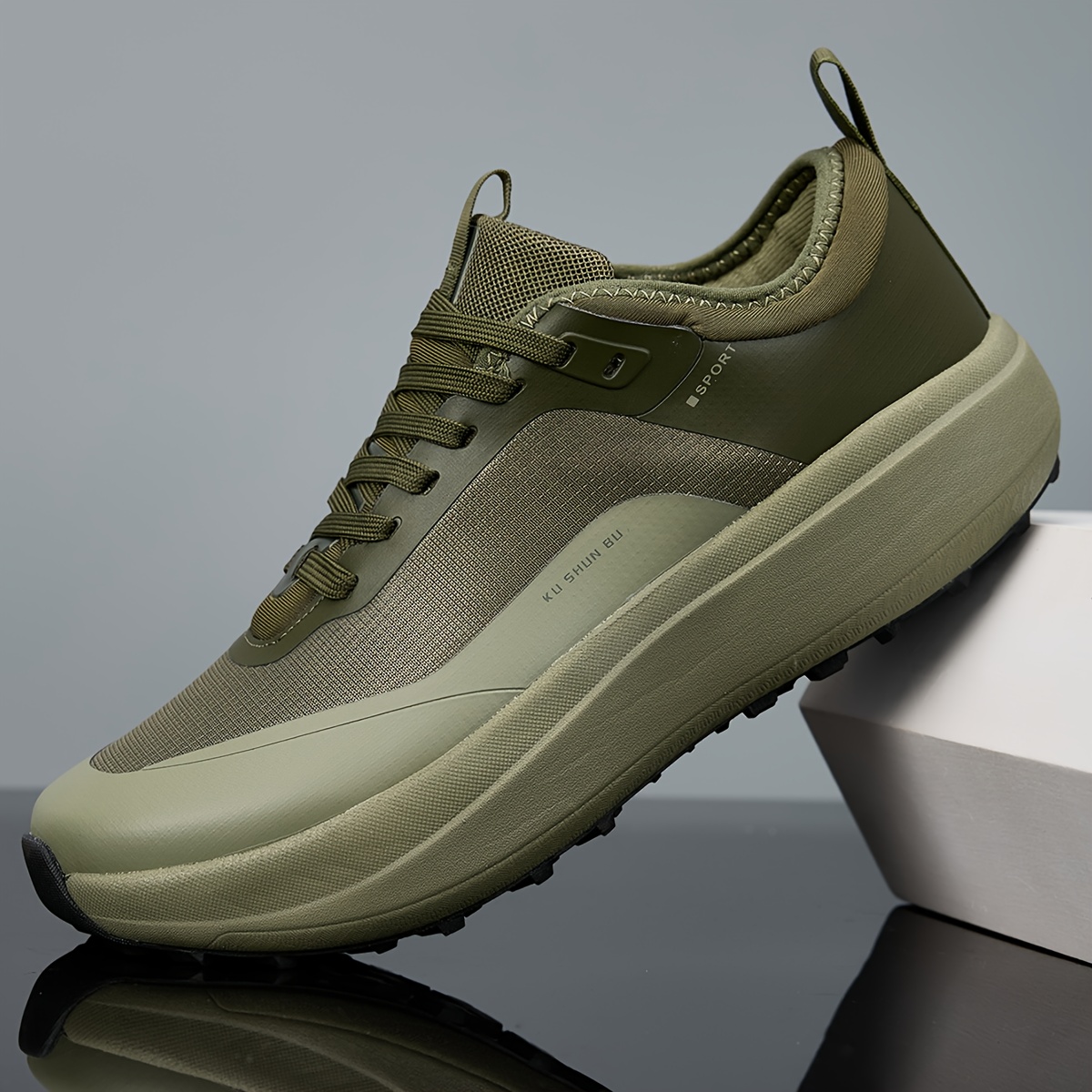 zapatillas de running transpirables para hombre     de eva llanta   o de cordones bajos para senderismo gimnasio y uso casual comodidad para         de tela y plantilla acolchada zapatillas   y estables calzado para senderismo   o de zapatos elegante   antideslizante 24 5cm verde 7