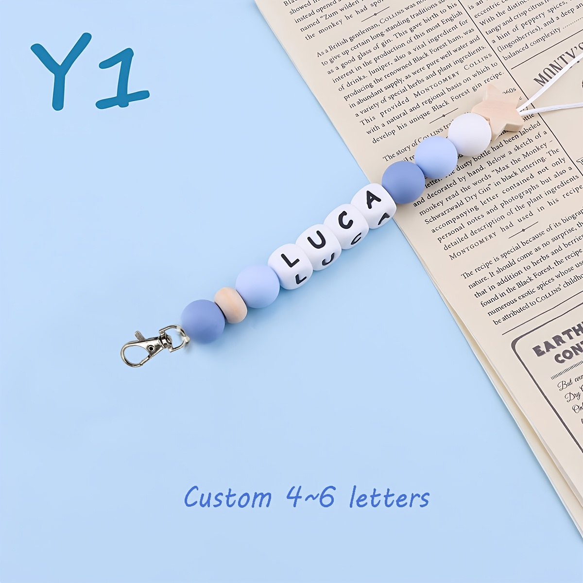 TEMU [custom]1 Personalized Silicone Letter Keychain, Element, Bag/water Bottle Name Tag Accessory, Mother's Day Or Graduation Gift (can Customize