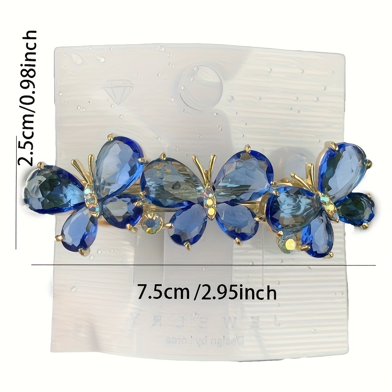 elegant sparkling rhinestone butterfly decorative hair side clips vintage hair barrettes for women and female