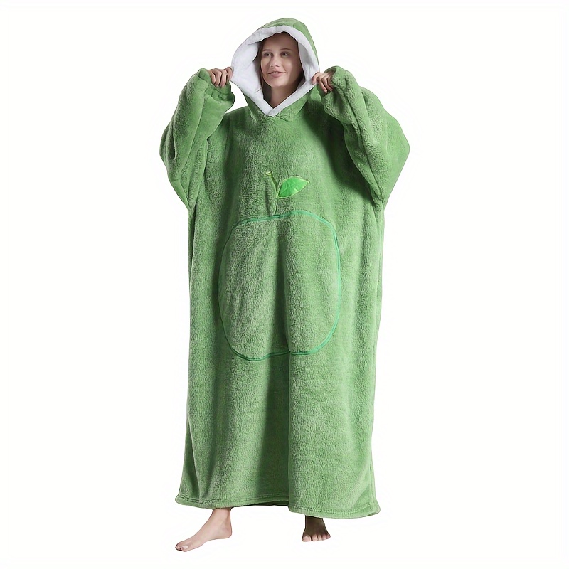 TEMU New Plus Size Rugan Women's Hooded Blanket Sweatshirt, Front Pocket Blanket Pullover, Soft Warm Comfortable Parachute Blanket, Unisex Youth Size