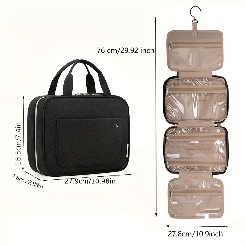 hanging toiletry bag for women travel toiletry bag with hanging hook water resistant makeup cosmetic bag travel organizer for accessories full sized container toiletries details 3