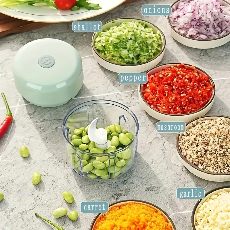 1pc portable mini food processor electric garlic chopper with stainless steel blades usb rechargeable 1200rpm wireless kitchen mixer speed control easy to clean 8 45oz capacity lithium battery ideal gift for 10 important holidays christmas halloween easter valentines day thanksgiving Product details 3