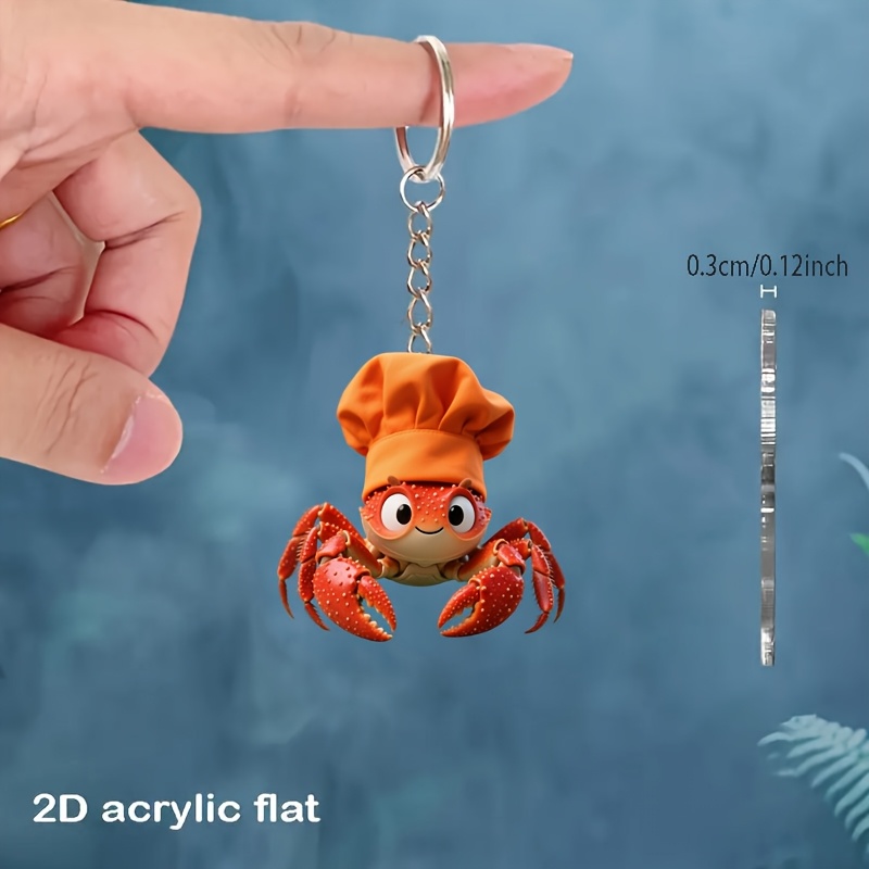 TEMU 2D Piatto, 1 Pezzo Portachiavi in Acrilico Vivace Elegante, Anello per Chiavi, per Accessori , Pendente per Telefono, Decorazione per Auto e
