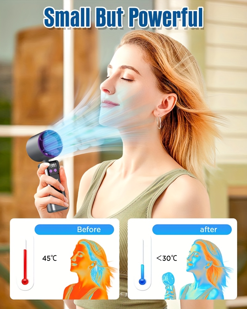 2026 new handheld fan 3 in 1 personal ultra cooling fan mini handheld turbo fan rechargeable desktop fan 199 adjustable   home office outdoor travel camping   portable air conditioner fan details 2