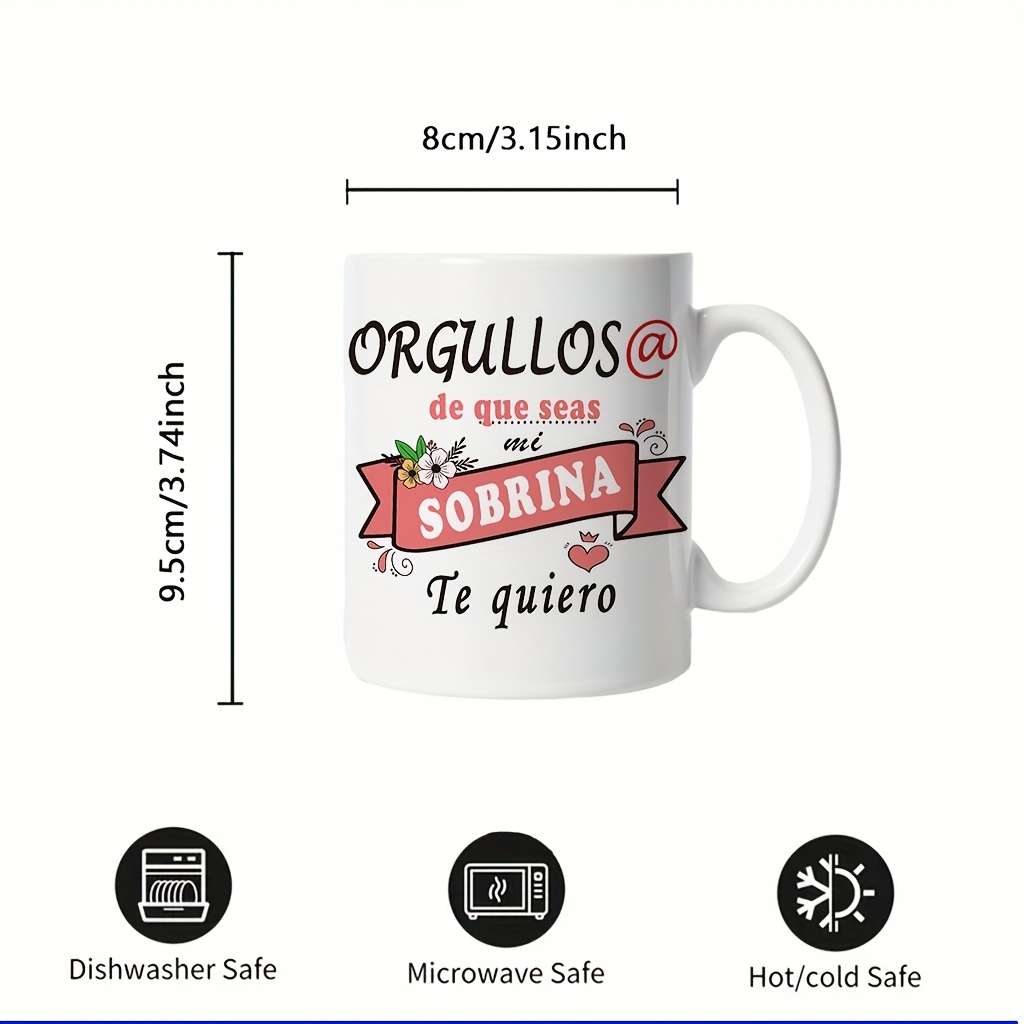 TEMU 1 taza de cerámica de 11 onzas de lujo con estampado humorístico de española - "Orqueros@ de que " Diseño, duradera y reutilizable, lavable en